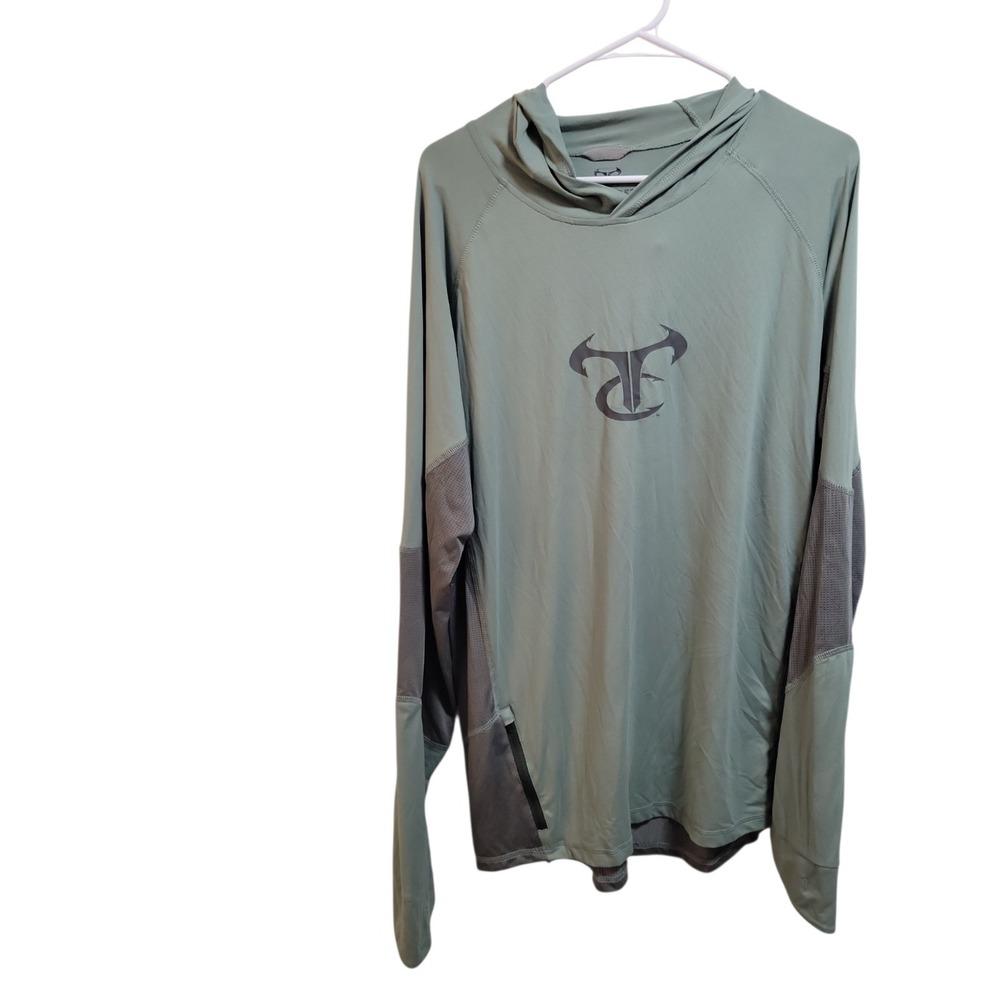 TrueTimber Men's L Pullover Hoodie Long Sleeve Stretch Poly/Spandex Green